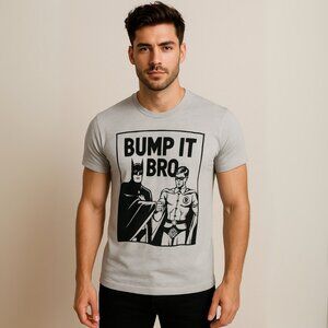 DC Comics Batman and Robin Bump It Bro Graphic T Shirt, Size Small